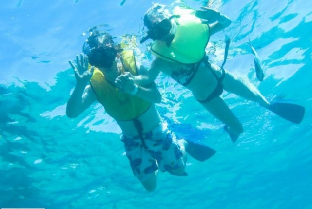 Pareja de snorkel